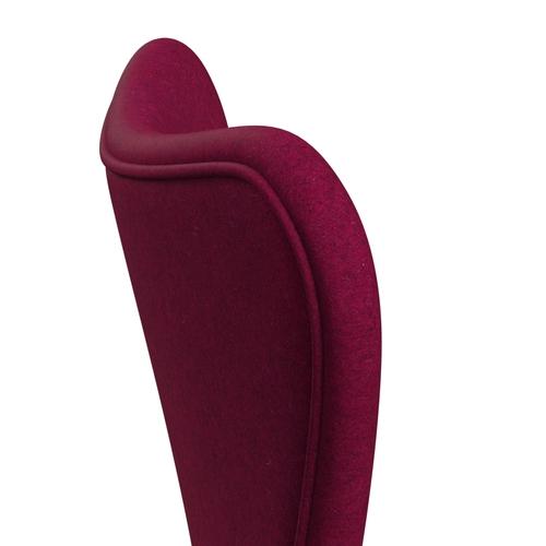 Fritz Hansen 3107 Chair Full Upholstery, Chrome/Divina Melange Lipstick Pink