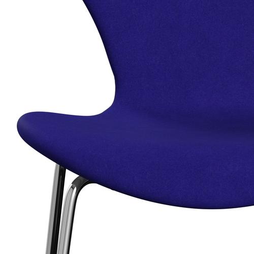 Fritz Hansen 3107 stoel Volledige bekleding, Chrome/Divina benzine blauw