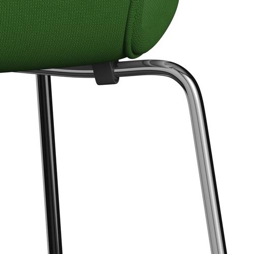 Fritz Hansen 3107 chaise pleine d'ameublement, chrome / renom Green Green