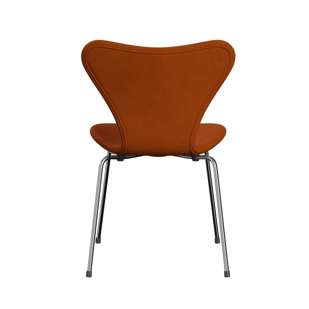 Fritz Hansen 3107 Chair Full Upholstery, Chrome/Hallingdal Orange (Hal547)