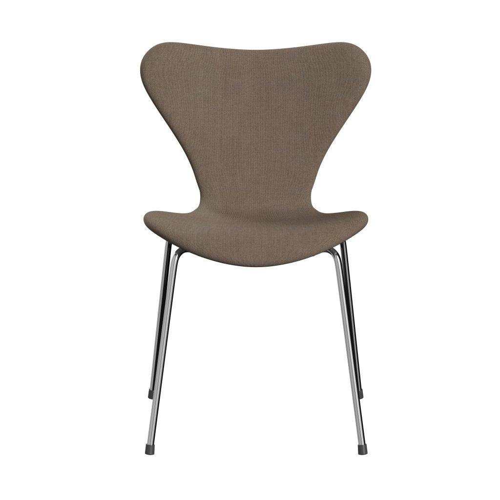 Fritz Hansen 3107 Chair Full Upholstery, Chrome/Remix Beige (Rem233)