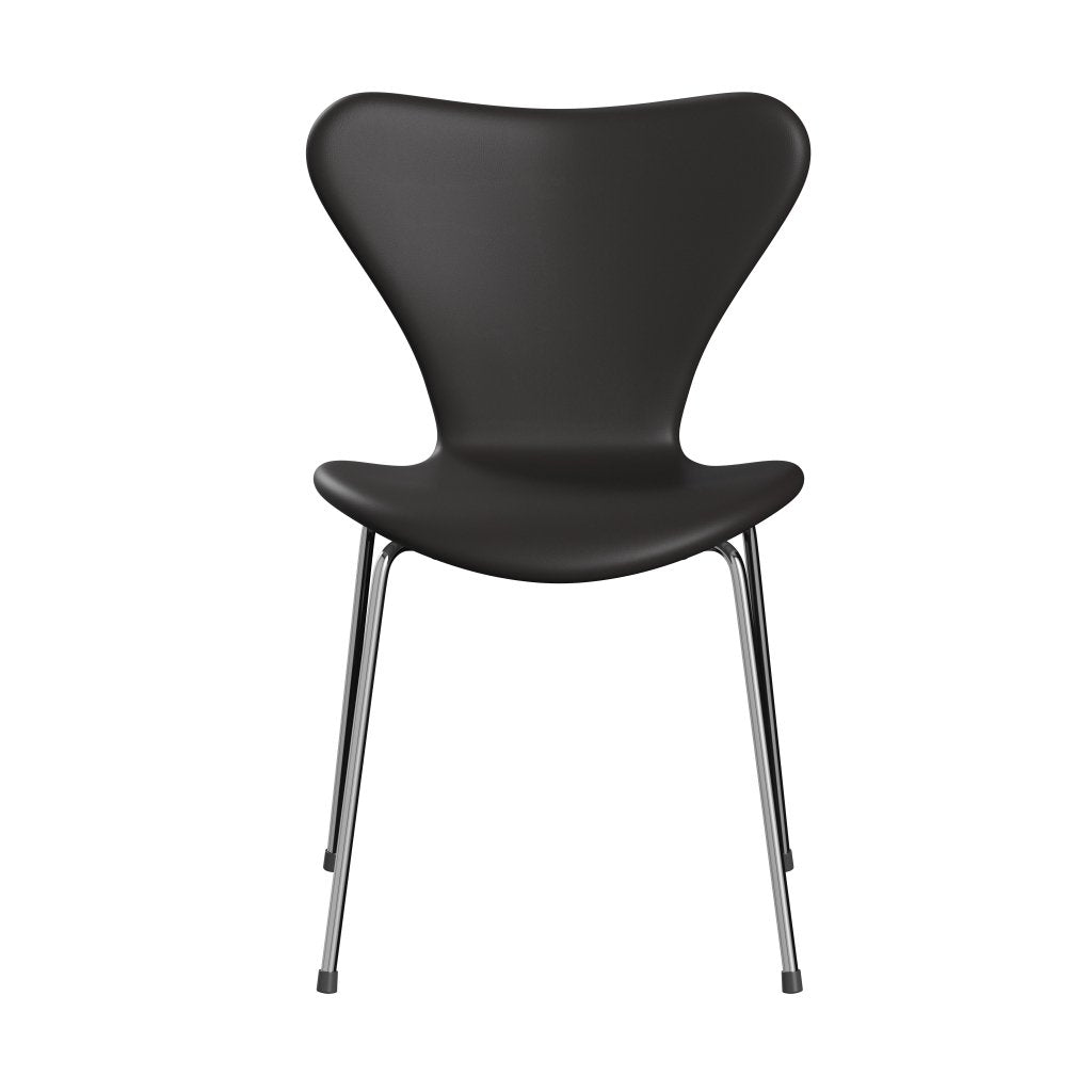 Fritz Hansen 3107 chaise complète complète, chrome / brun noir doux