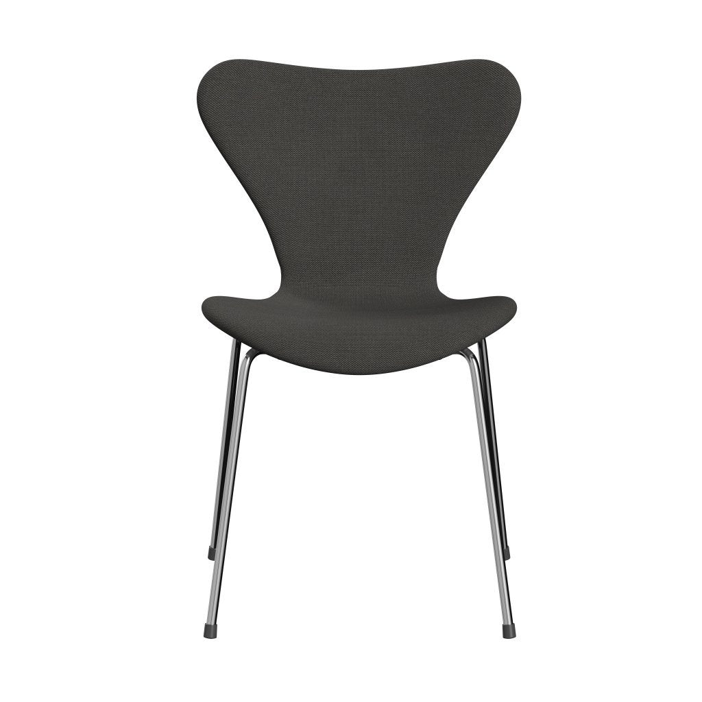 Fritz Hansen 3107椅子全室内装饰，铬/钢丝三重奏深灰色