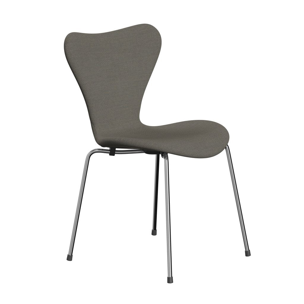 Fritz Hansen 3107 Chair Full Upholstery, Chrome/Steelcut Trio Light Brown