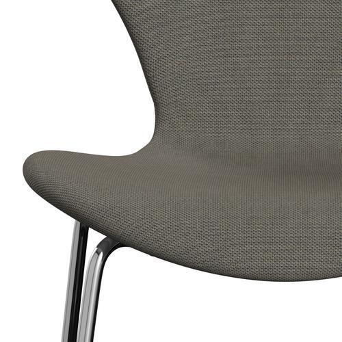 Fritz Hansen 3107椅子全室内装饰，铬/钢丝三重奏浅棕色