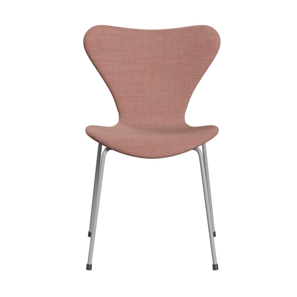 Fritz Hansen 3107 Chair Full Upholstery, Nine Grey/Canvas Soft Pink