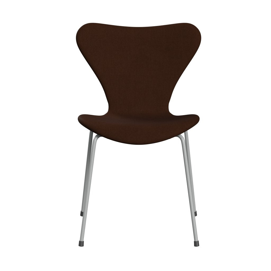 Fritz Hansen 3107 chaise complète complète, neuf gris / confort brun foncé