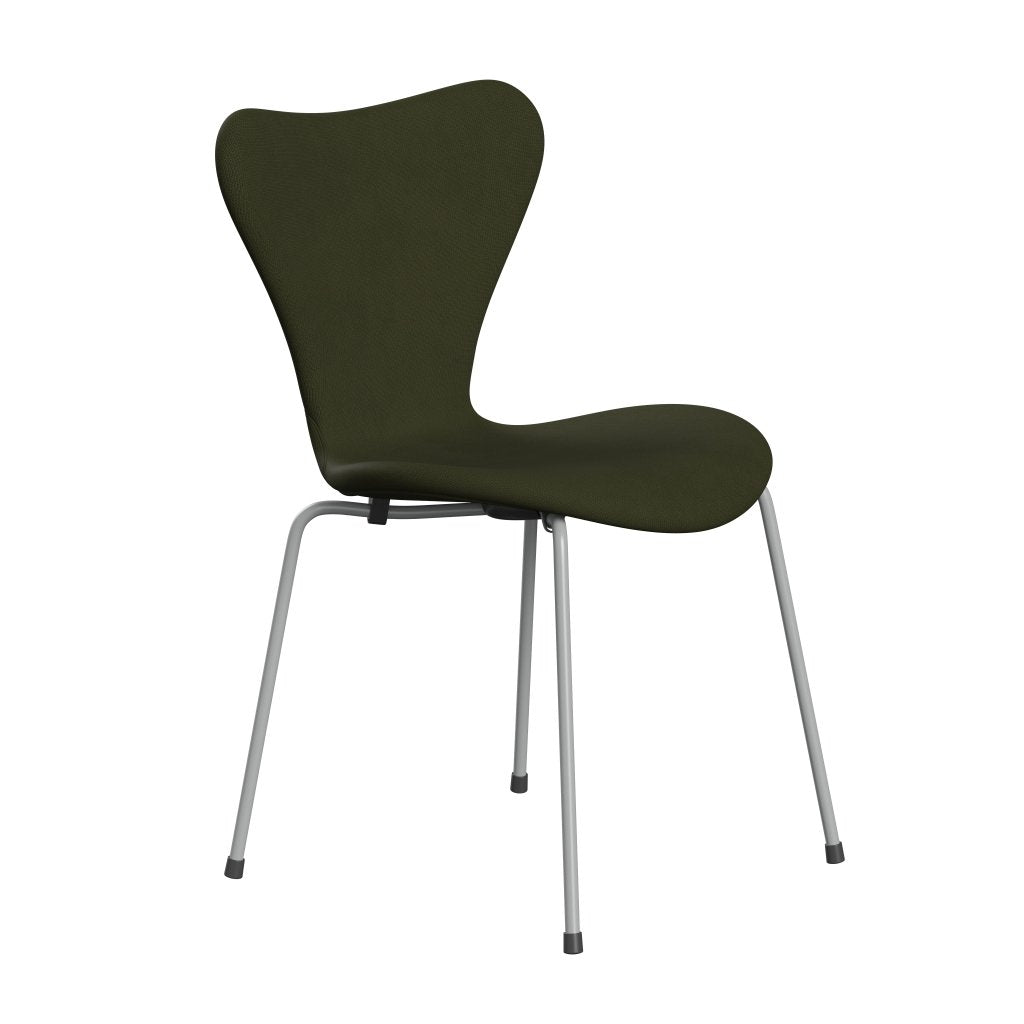 Fritz Hansen 3107 Chair Full Upholstery, Nine Grey/Fame Dark Brown Green