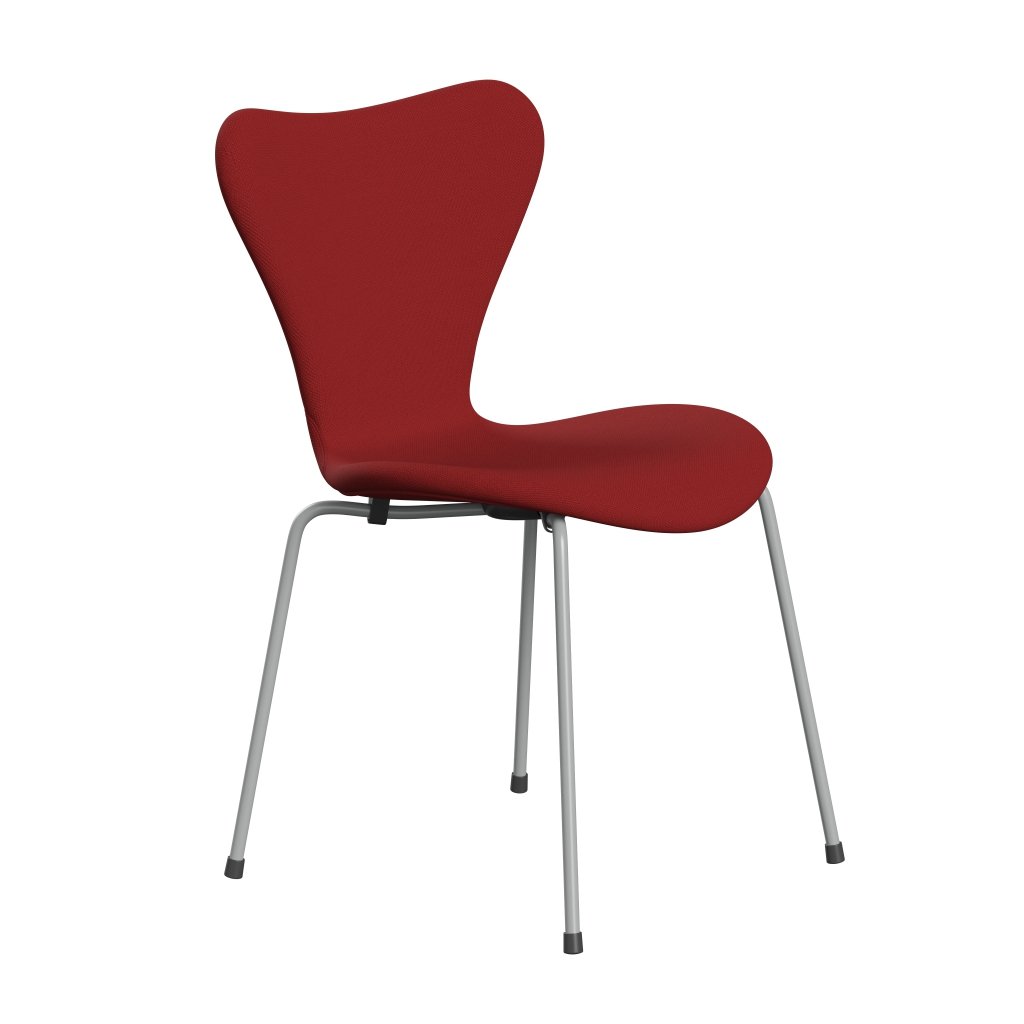 Fritz Hansen 3107 Chair Full Upholstery, Nine Grey/Steelcut Red