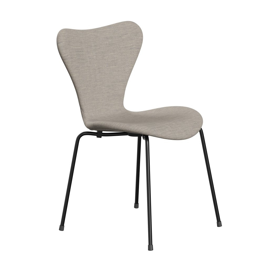 Fritz Hansen 3107 Chair Full Upholstery, Black/Canvas Beige