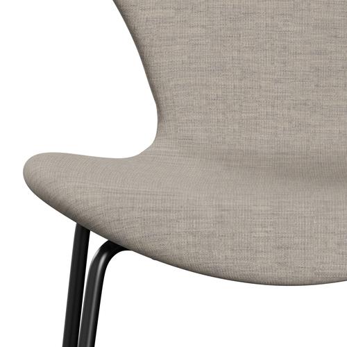 Fritz Hansen 3107 chaise complète complète, noir / toile beige