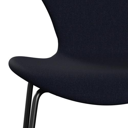 Fritz Hansen 3107 stoel Volledige bekleding, zwart/canvas donkerblauw
