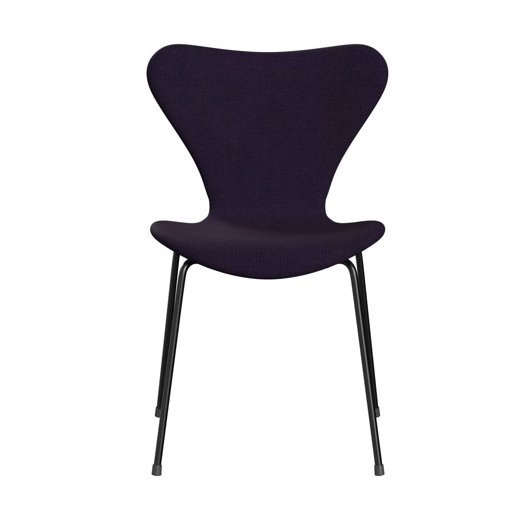 Fritz Hansen 3107 chaise complète complète, noir / toile bleu marine