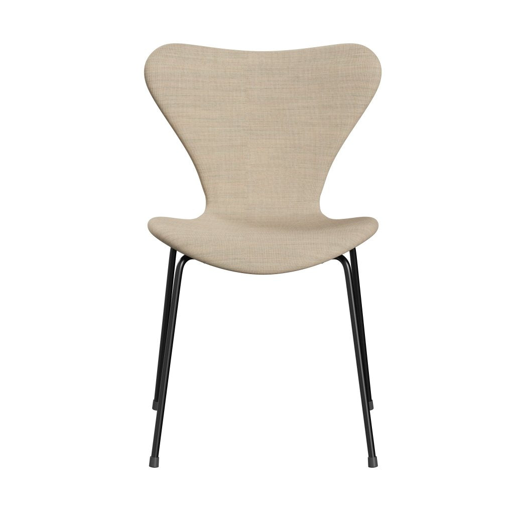 Fritz Hansen 3107 chaise complète complète, lumière de sable noir / toile