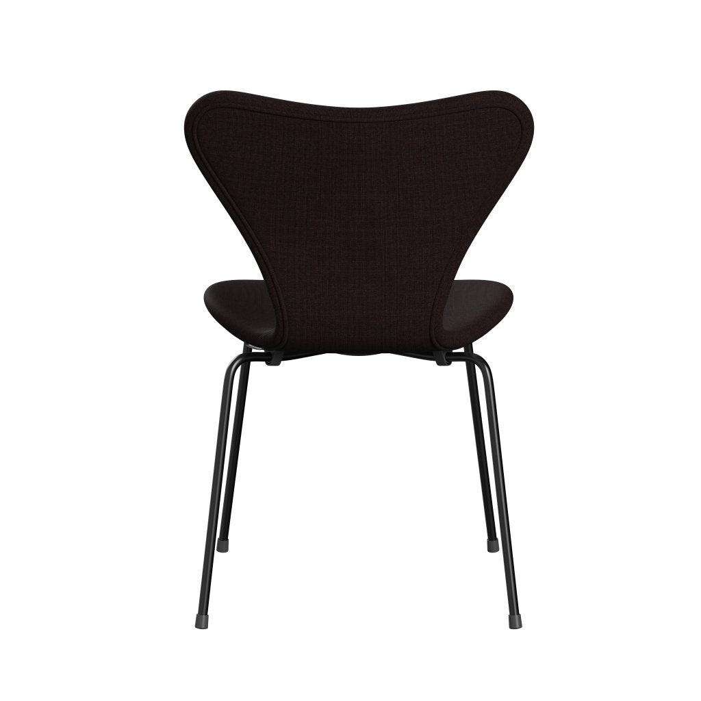 Fritz Hansen 3107 chaise complète complète, noir / toile noire Lumière