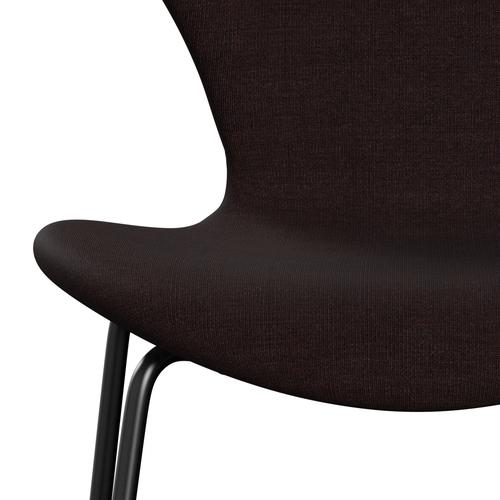 Fritz Hansen 3107 chaise complète complète, noir / toile noire Lumière