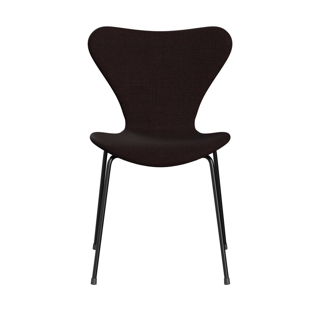 Fritz Hansen 3107 stol full møbeltrekk, svart/lerret svart lys
