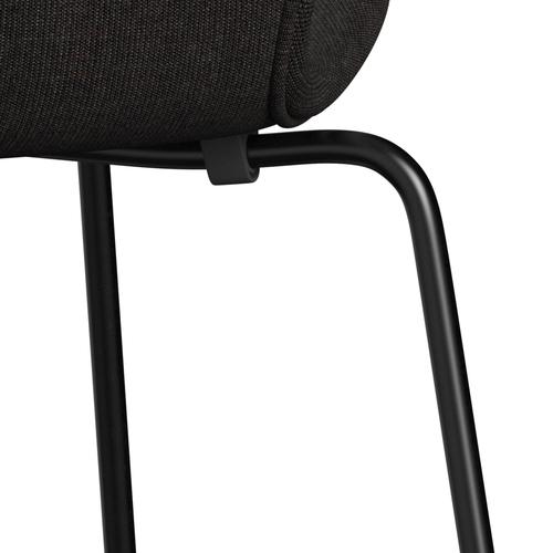 Fritz Hansen 3107 chaise complète complète, noir / toile noir