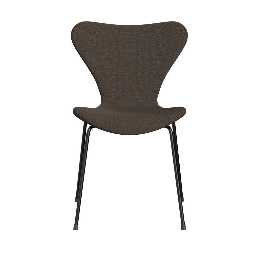 Fritz Hansen 3107 Chair Full Upholstery, Black/Capture Brown/Green