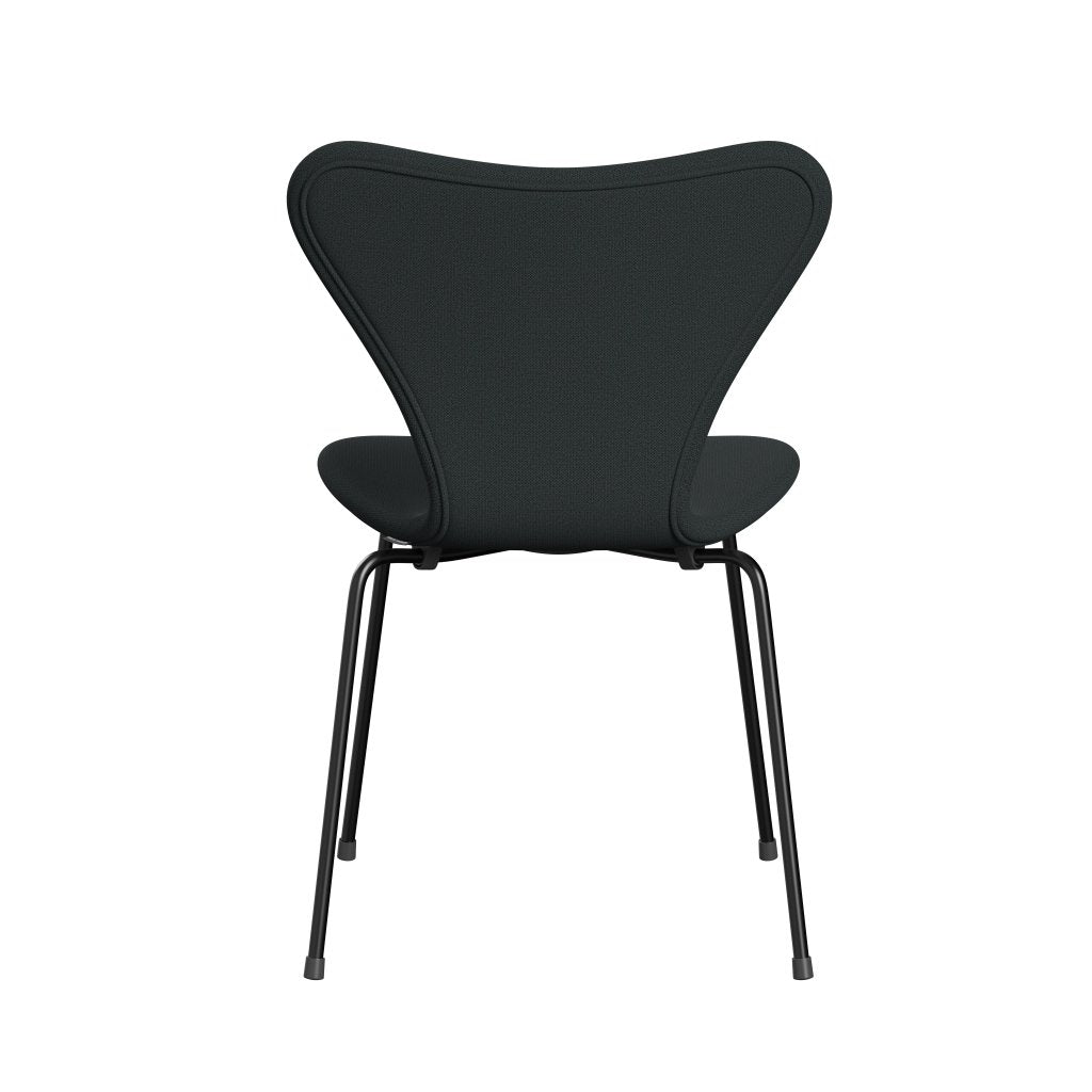 Fritz Hansen 3107 chaise complète complète, noir / capture vert foncé foncé