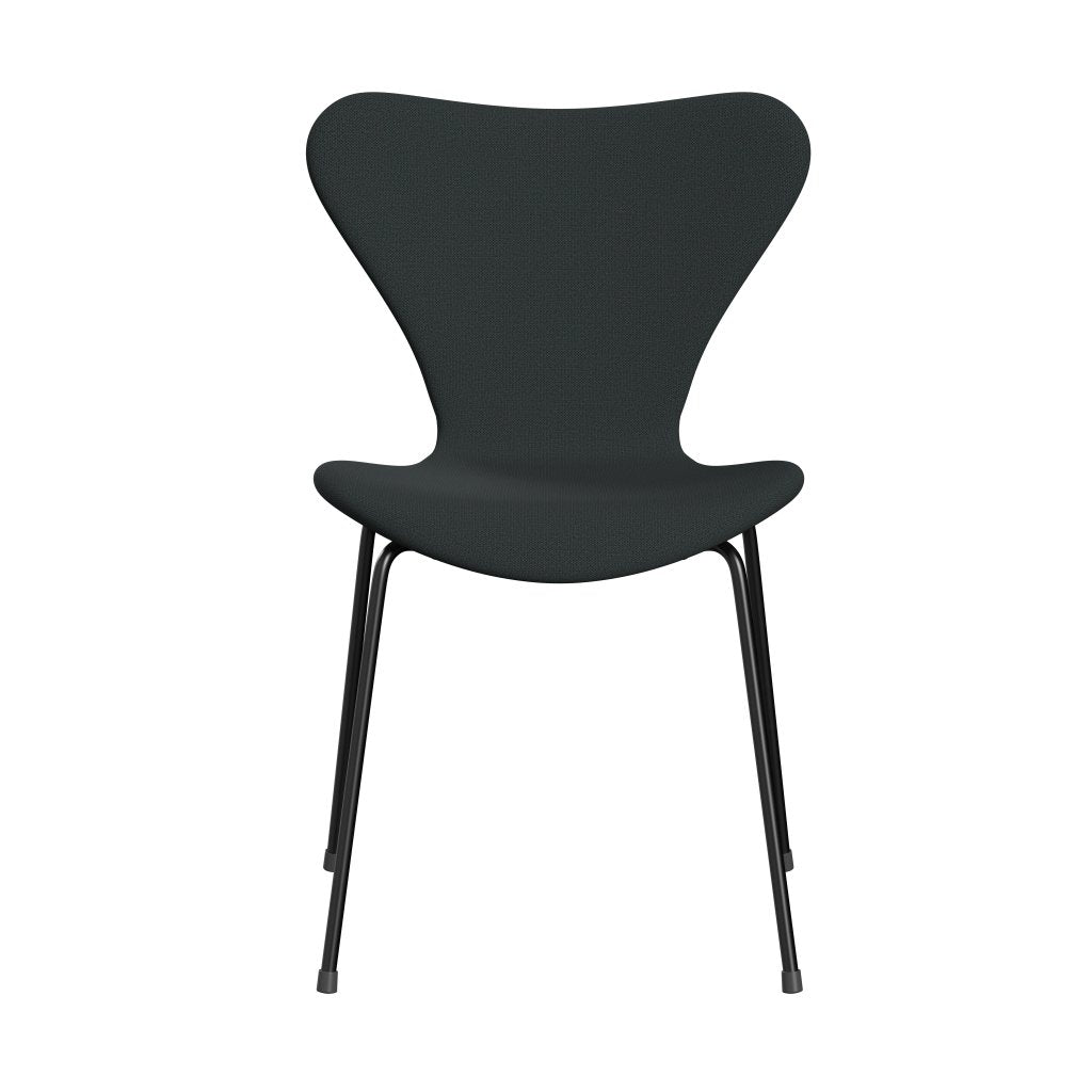 弗里茨·汉森（Fritz Hansen）3107椅子完整的内饰，黑色/捕获深绿色