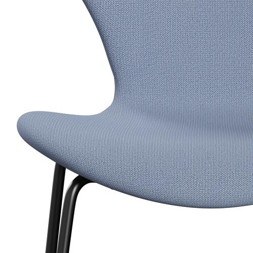 Fritz Hansen 3107 chaise complète complète, noir / capture bleu clair (CP4902)
