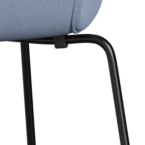 Fritz Hansen 3107 chaise complète complète, noir / capture bleu clair (CP4902)