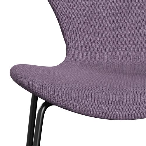 Fritz Hansen 3107 chaise complète complète, noir / capture léger violet