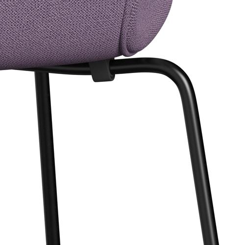 Fritz Hansen 3107 stoel Volledige bekleding, zwart/vanglicht licht violet