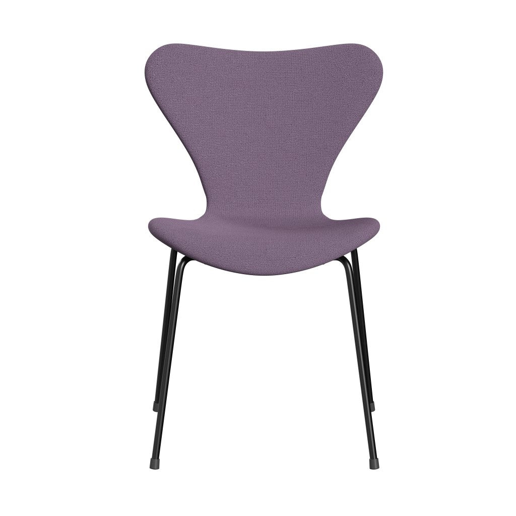弗里茨·汉森（Fritz Hansen）3107椅子完整的内饰，黑色/捕获浅紫色