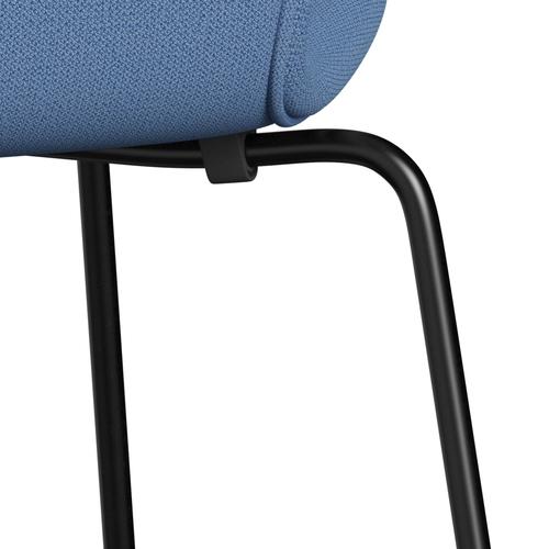 Fritz Hansen 3107 stoel Volledige bekleding, zwart/vangt direct blauw