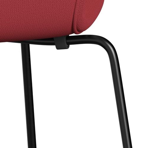 Fritz Hansen 3107 stoel Volledige bekleding, zwart/vangt direct rood