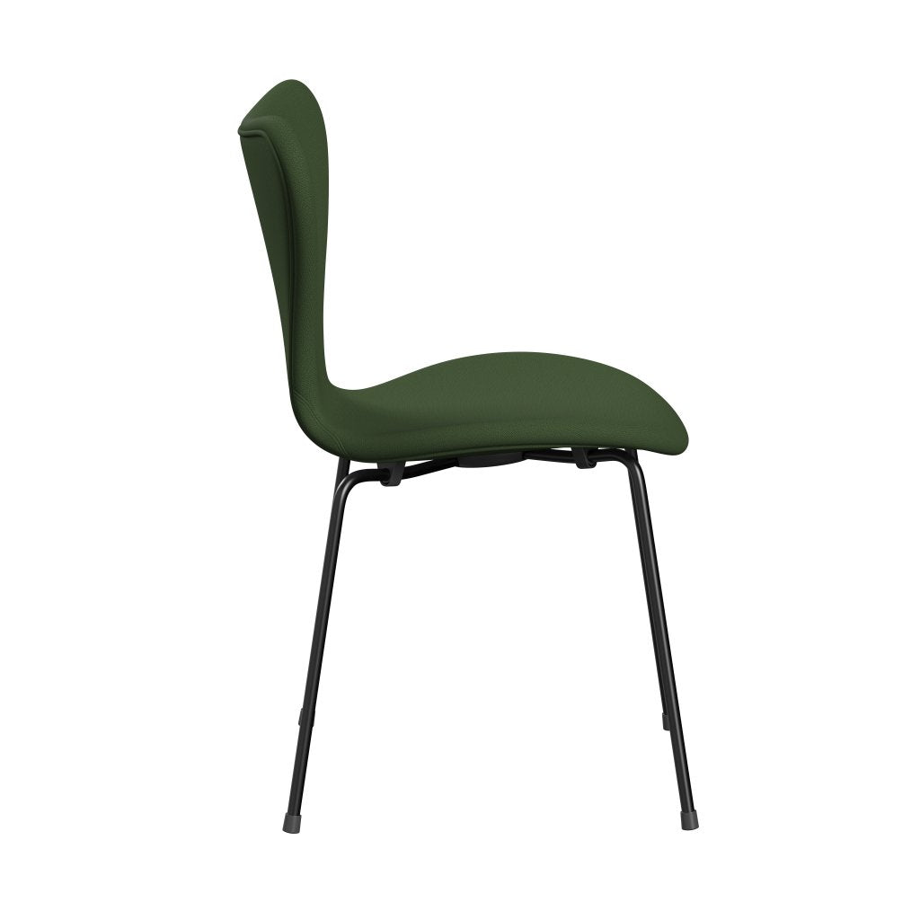 Fritz Hansen 3107 Chair Full Upholstery, Black/Capture Moss Green