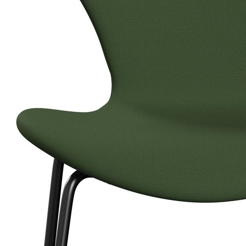 Fritz Hansen 3107 chaise complète complète, noir / capture mousse vert