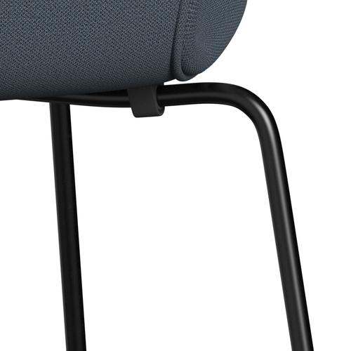Fritz Hansen 3107 chaise complète complète, noir / capture en bleu à l'essence