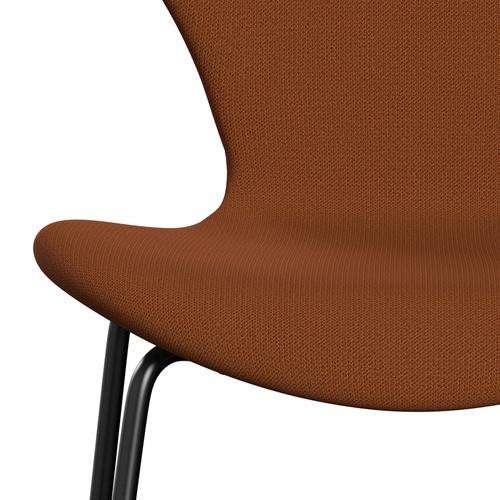 Fritz Hansen 3107 Chair Full Upholstery, Black/Capture Rust/Orange