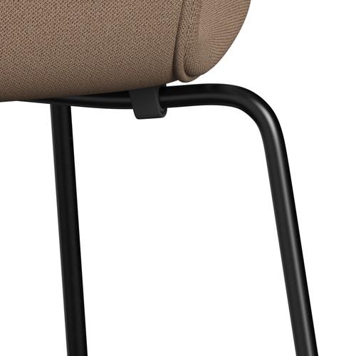 Fritz Hansen 3107 Chair Full Upholstery, Black/Capture Sand/Brown