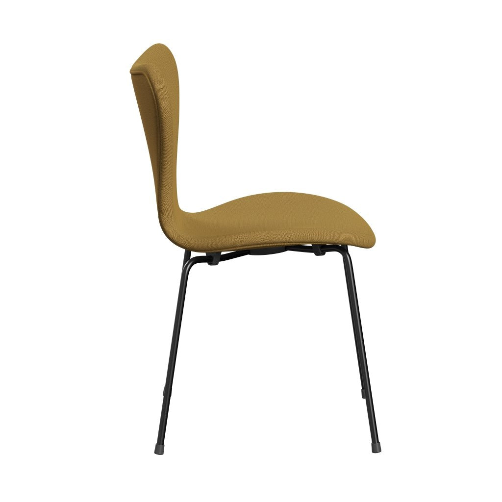 Fritz Hansen 3107 Chair Full Upholstery, Black/Capture Mustard Light