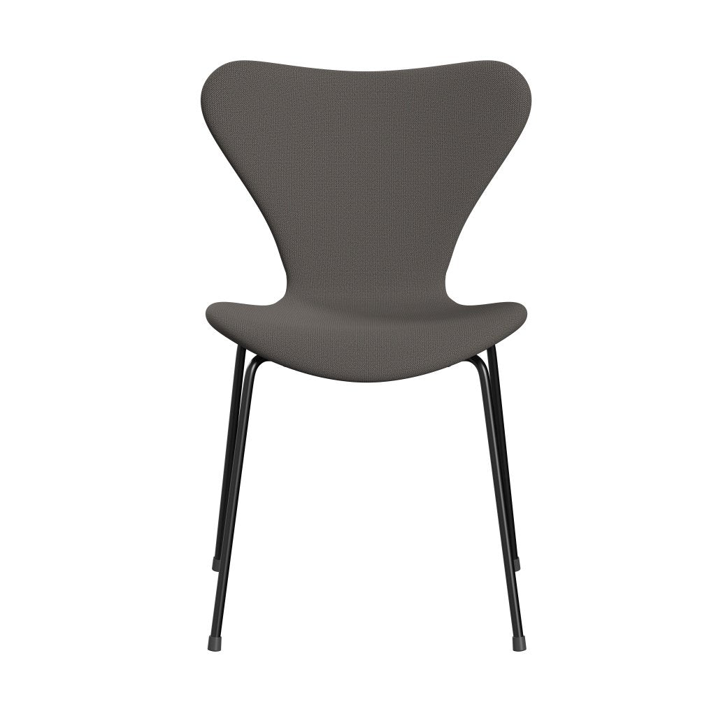 Fritz Hansen 3107椅子全套装饰，黑色/捕获温暖的深灰色