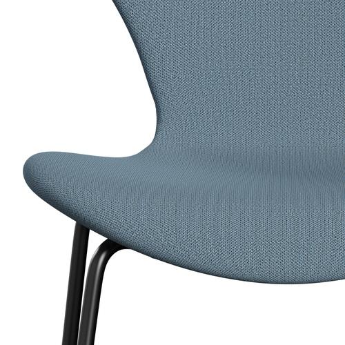 Fritz Hansen 3107 Chair Full Upholstery, Black/Capture Soft Blue