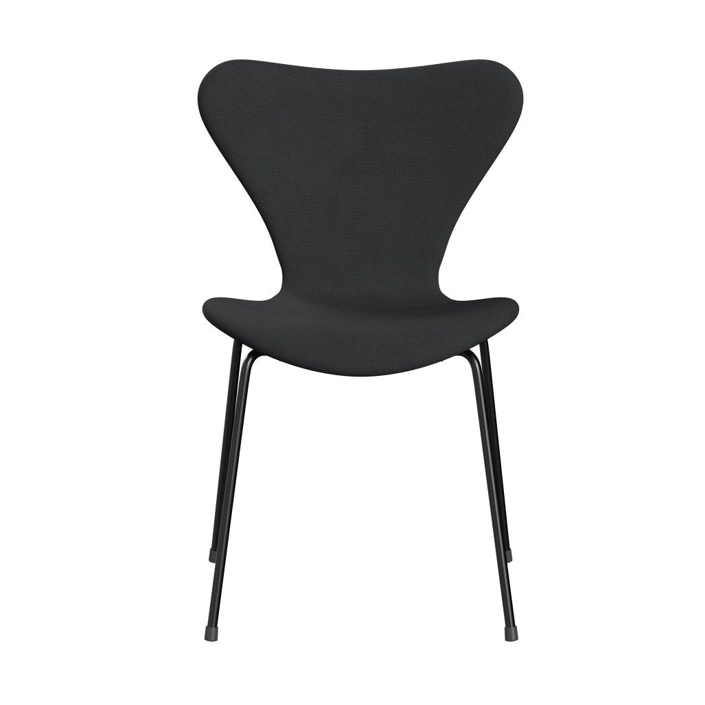 弗里茨·汉森（Fritz Hansen）3107椅子完整的内饰，黑色/克里斯蒂安·夏夫（ChristianShavn）深灰色