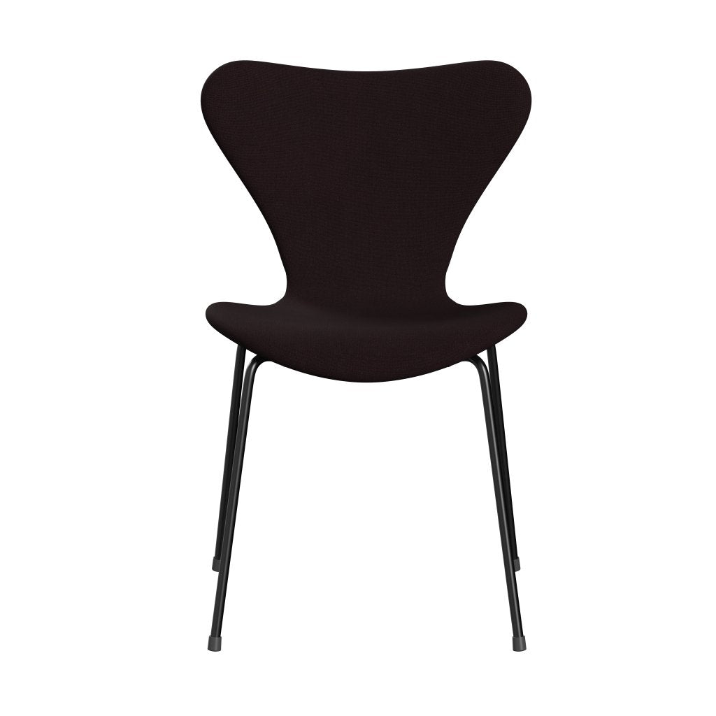 弗里茨·汉森（Fritz Hansen）3107椅子完整的内饰，黑色/克里斯蒂安·什夫（ChristianShavn）深红色大学