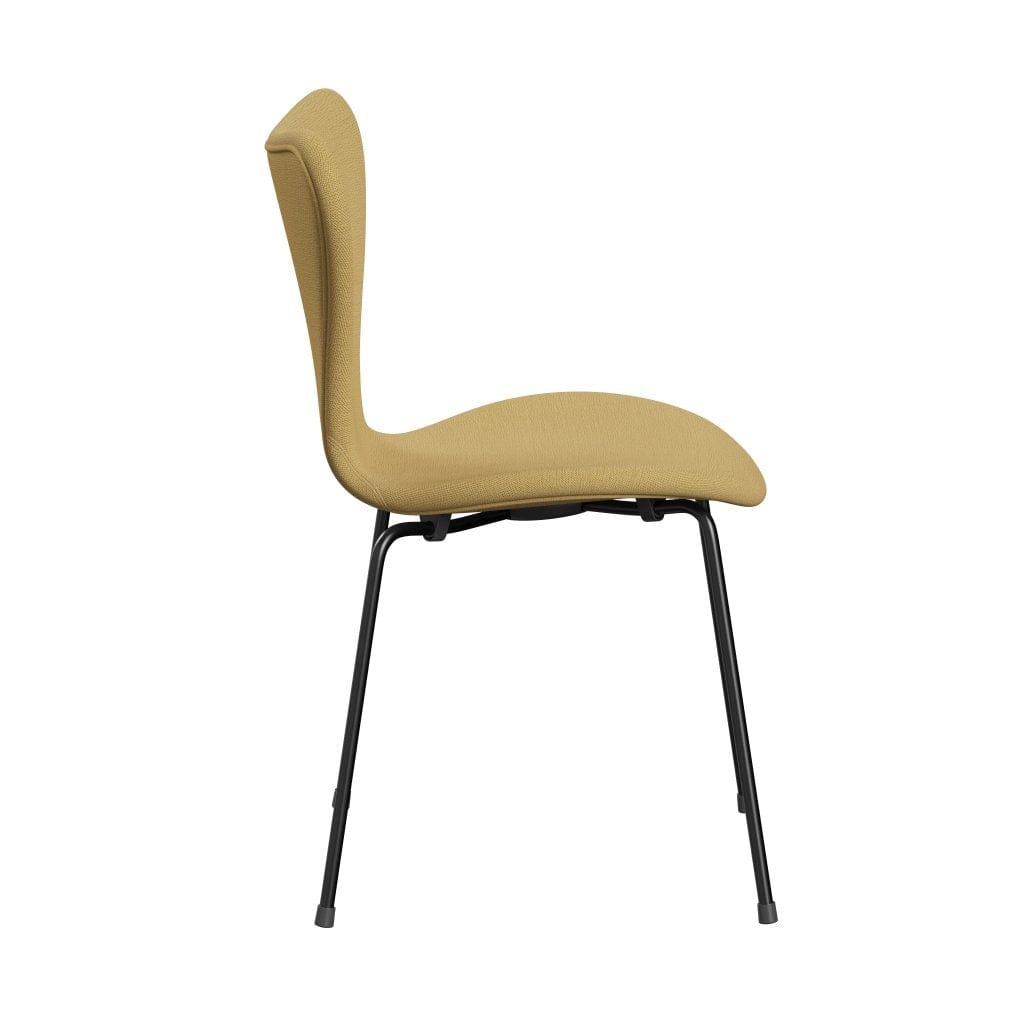 Fritz Hansen 3107 Chair Full Upholstery, Black/Christianshavn Yellow
