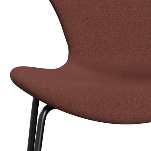 Fritz Hansen 3107 Chair Full Upholstery, Black/Christianshavn Orange
