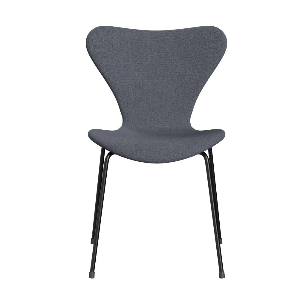 Fritz Hansen 3107 chaise complète complète, noir / christianshavn orange / bleu
