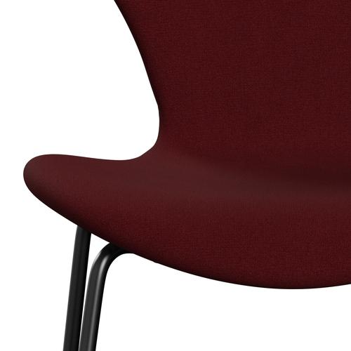 Fritz Hansen 3107 Chair Full Upholstery, Black/Christianshavn Red Uni