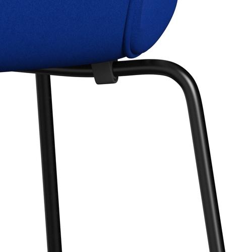 Fritz Hansen 3107 chaise complète complète, noir / confort bleu (C00035)