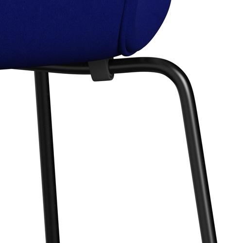 Fritz Hansen 3107 Chair Full Upholstery, Black/Comfort Blue (C66008)