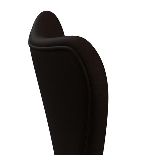 Fritz Hansen 3107 Chair Full Upholstery, Black/Comfort Brown (C01566)