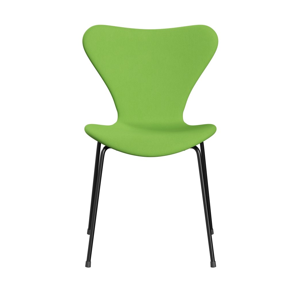 Fritz Hansen 3107 Chair Full Upholstery, Black/Comfort Light Green (C68010)